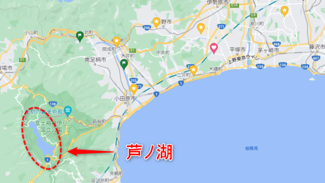 芦ノ湖の地図